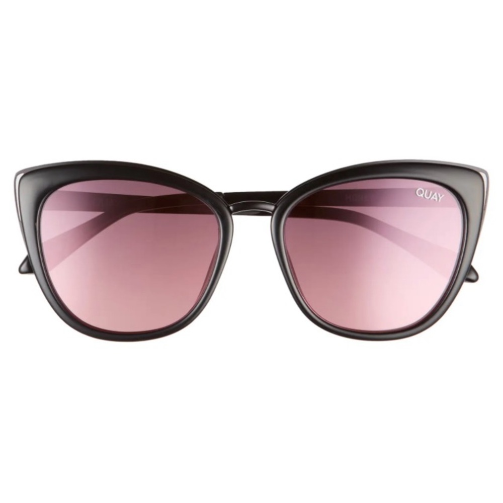 Quay Australia Honey Black Pink Mirror Cat Eye Sunglasses Classic Trend